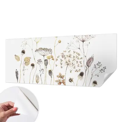 Papel de parede autocolante com estampa de flores silvestres