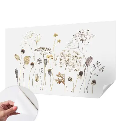 Papel de parede autocolante com estampa de flores silvestres