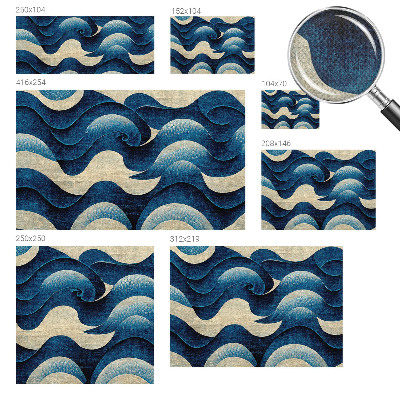 Papel de parede infantil com padrão de ondas azuis