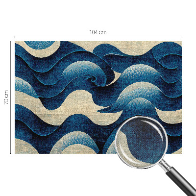 Papel de parede infantil com padrão de ondas azuis