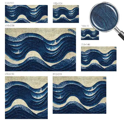 Papel de parede autocolante para sala com estampa de formas oceânicas