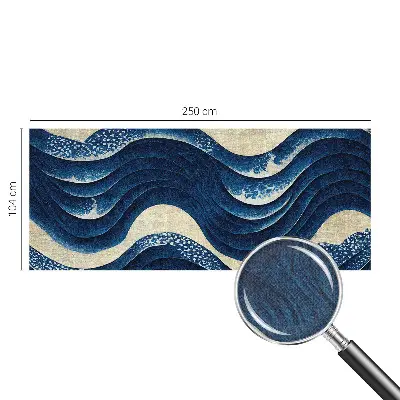 Papel de parede autocolante para sala com estampa de formas oceânicas