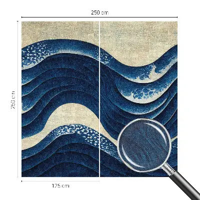 Papel de parede autocolante para sala com estampa de formas oceânicas