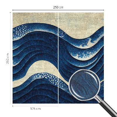 Papel de parede autocolante para sala Formas oceânicas