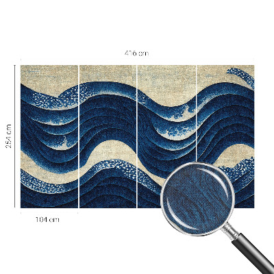 Papel de parede autocolante para sala Formas oceânicas