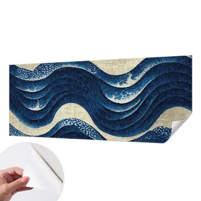 Papel de parede autocolante para sala com estampa de formas oceânicas