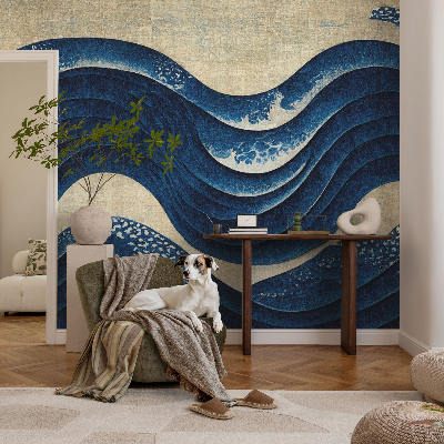 Papel de parede autocolante para sala Formas oceânicas