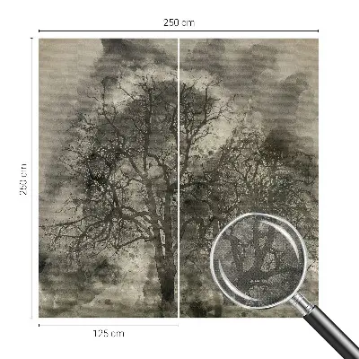 Papel de parede autocolante para quarto com padrão de árvores misteriosas