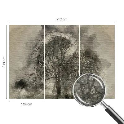 Papel de parede autocolante para quarto com padrão de árvores misteriosas