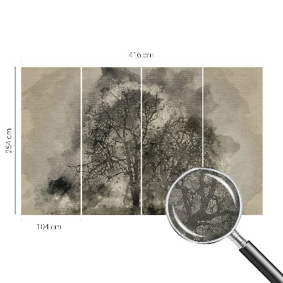 Papel de parede autocolante para quarto Árvores misteriosas