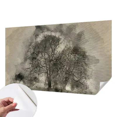 Papel de parede autocolante para quarto com padrão de árvores misteriosas