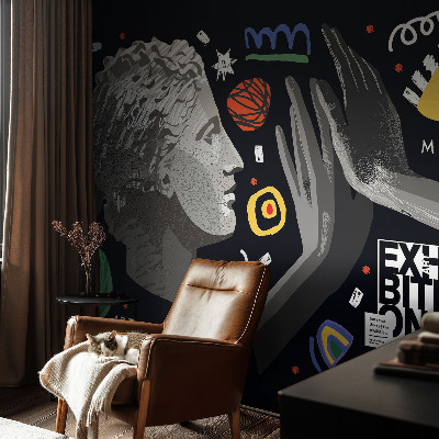 Papel de parede autocolante com padrão colorido para decoração de paredes