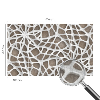 Papel de parede 3D com padrão de rede de renda