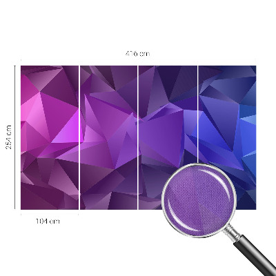 Autocolante de parede fotográfico com padrão de triângulos roxos