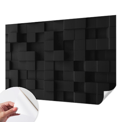 Papel de parede autocolante para quarto cubos tridimensionais