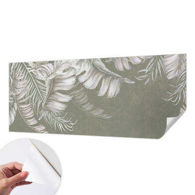 Papel de parede para criança com estampa de folhas delicadas