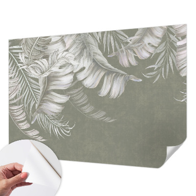 Papel de parede para criança com estampa de folhas delicadas