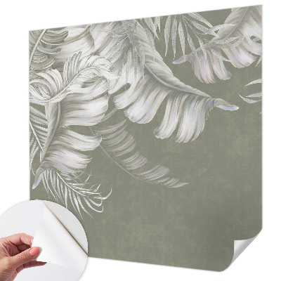 Papel de parede para criança com estampa de folhas delicadas