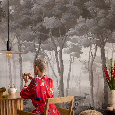 Papel de parede infantil com estampa Magia da Floresta