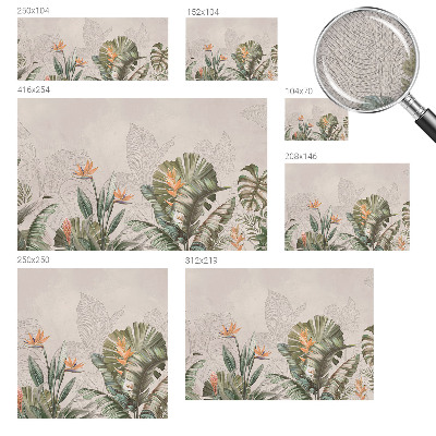 Papel de parede autocolante para quarto Flores tropicais