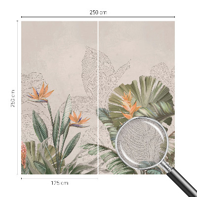Papel de parede autocolante para quarto Flores tropicais