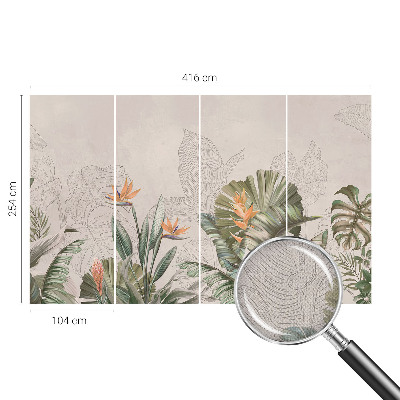 Papel de parede autocolante para quarto Flores tropicais