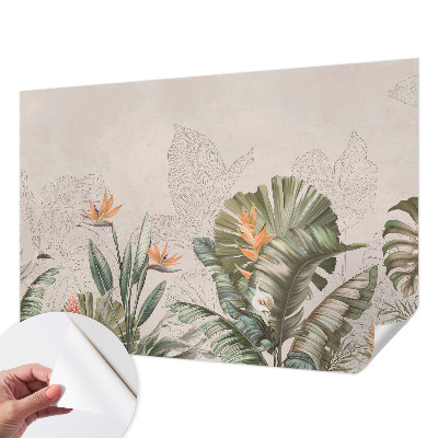 Papel de parede autocolante para quarto Flores tropicais