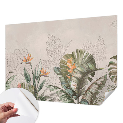 Papel de parede autocolante para quarto Flores tropicais