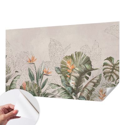 Papel de parede autocolante para quarto Flores tropicais