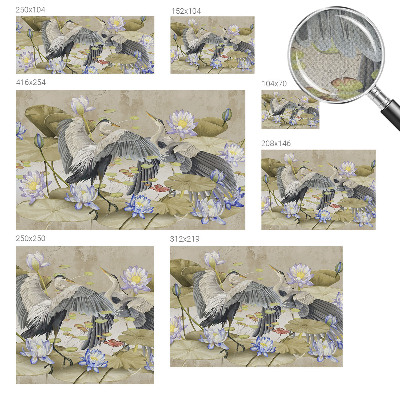 Autocolante de parede fotográfico Pássaros e Lírios