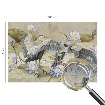 Autocolante de parede fotográfico Pássaros e Lírios
