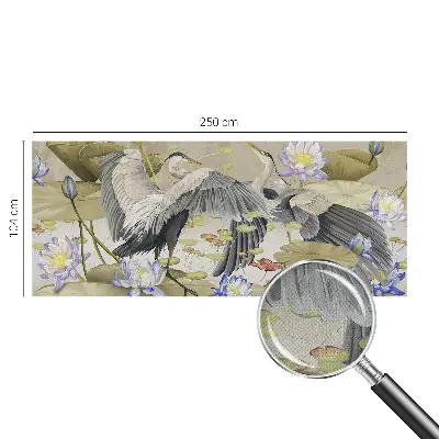 Autocolante de parede fotográfico com motivo de pássaros e lírios