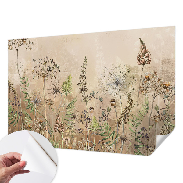 Papel de parede 3D flores rústicas
