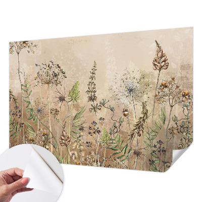 Papel de parede 3D flores rústicas