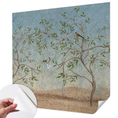 Papel de parede infantil Pássaros nas árvores