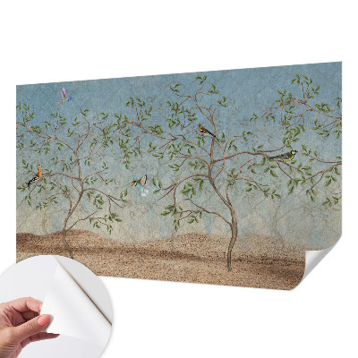 Papel de parede infantil Pássaros nas árvores