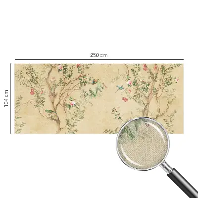 Papel de parede autocolante para quarto com detalhes florais
