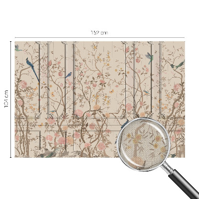 Papel de parede 3D Pássaros e flores