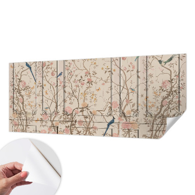 Papel de parede 3D Pássaros e flores