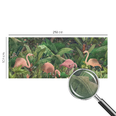 Papel de parede autocolante para sala com estampa de flamingos cor-de-rosa