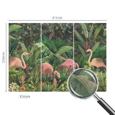 Papel de parede autocolante para sala com estampa de flamingos cor-de-rosa
