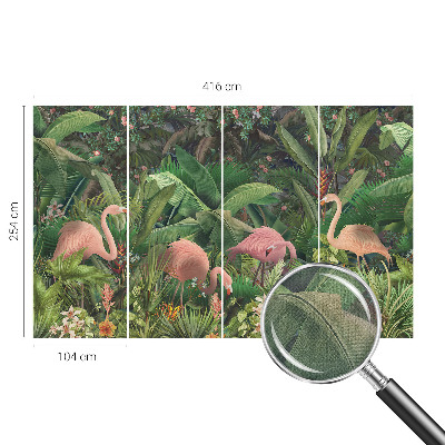 Papel de parede autocolante para sala com estampa de flamingos cor-de-rosa