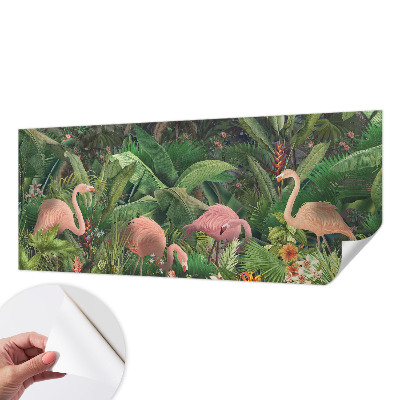Papel de parede autocolante para sala com estampa de flamingos cor-de-rosa
