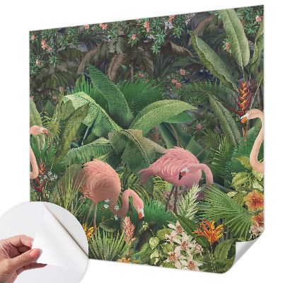Papel de parede autocolante para sala com estampa de flamingos cor-de-rosa