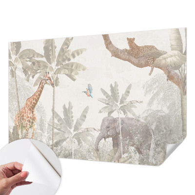 Papel de parede infantil oásis tropical