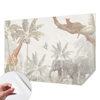 Papel de parede infantil oásis tropical