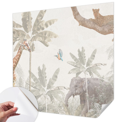Papel de parede infantil oásis tropical