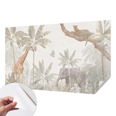 Papel de parede infantil oásis tropical