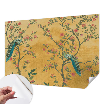 Papel de parede autocolante para sala Árvores de pavão