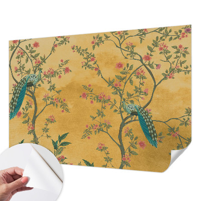 Papel de parede autocolante para sala Árvores de pavão